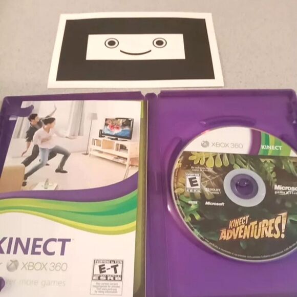 🩷Kinect Adventures! XBOX 360 Video Game Action Kids. Calibration Card Inc - Picture 2 of 4